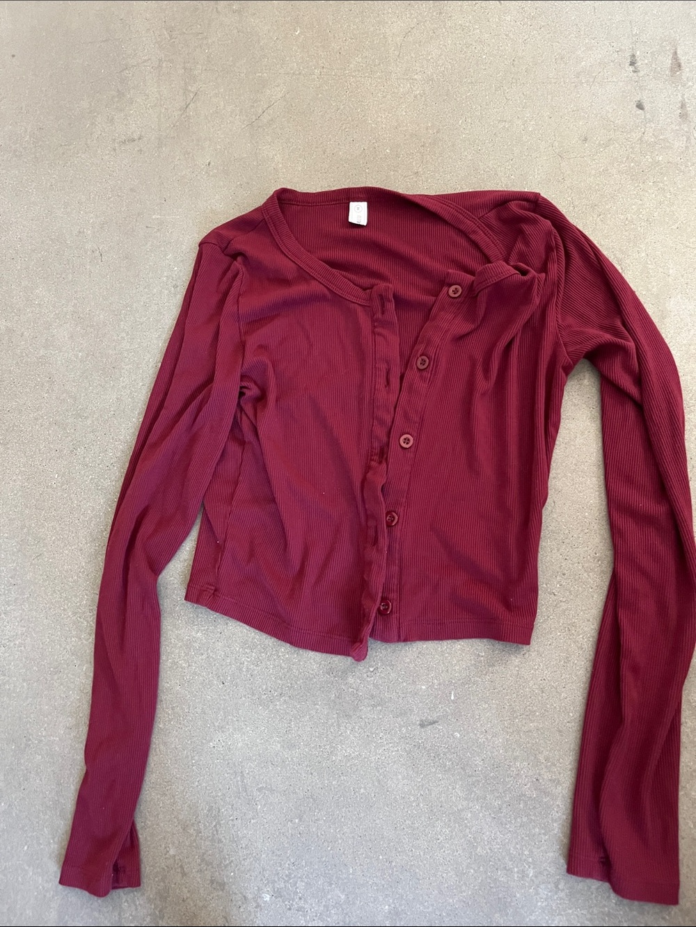 Cropped Ribbed Button Down Cardigan